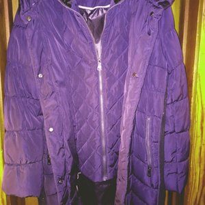 Dark Navy Calvin Klein Coat Hooded 0X